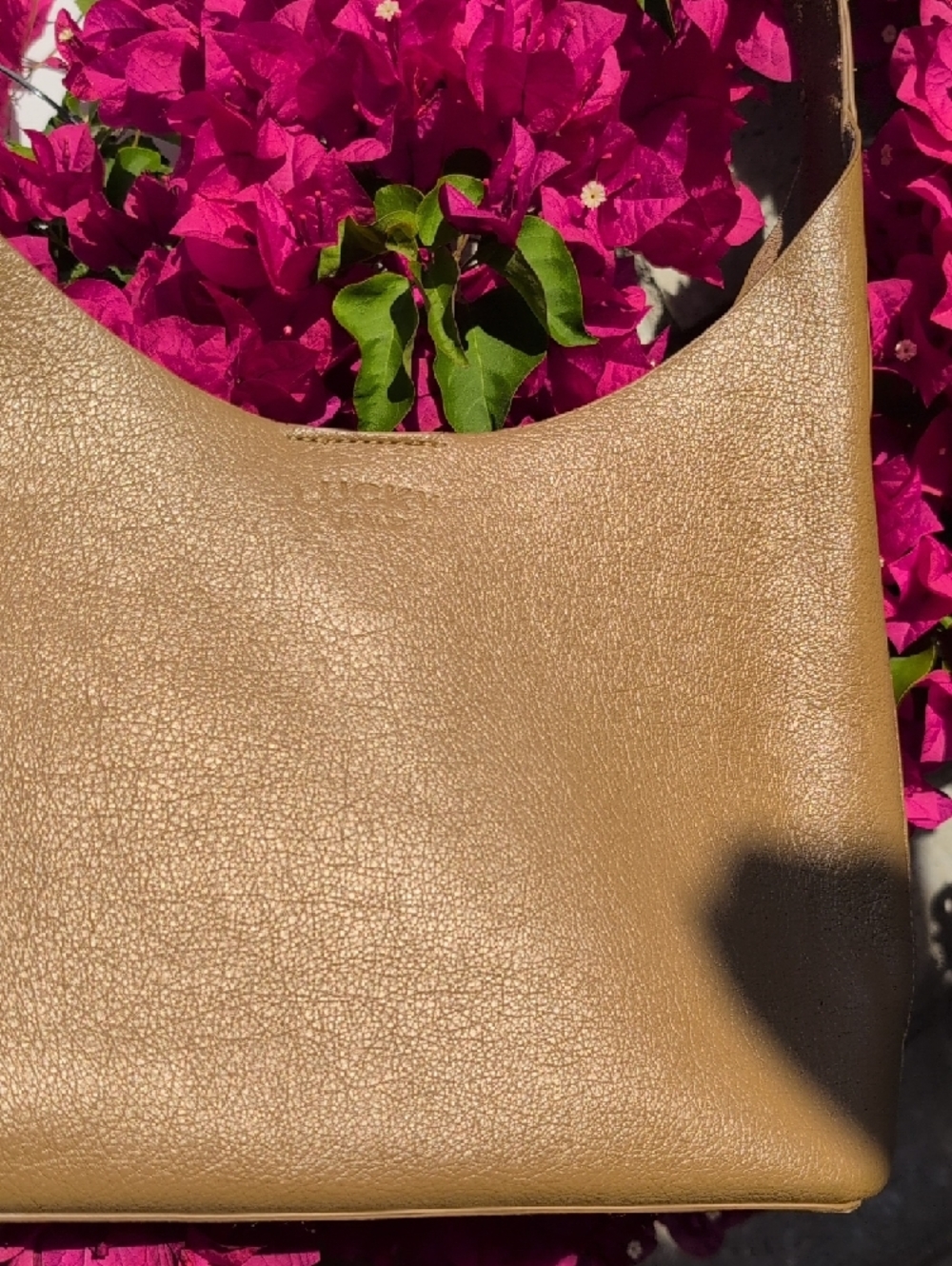 Lucky Brand Taupe/Brown Faux Leather Shoulder Hobo